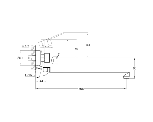Смеситель для ванны Zegor GAB7-A136