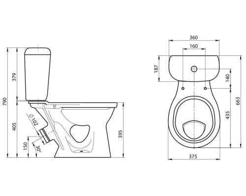 Унитаз напольный Santeri Виктория