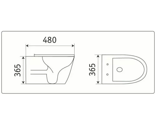 Унитаз подвесной CeramaLux B2330-1MB черный матовый
