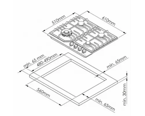 Варочная поверхность AXELDORF GH-0612-2 BLACK LUXE