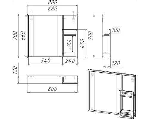 Зеркало EvaGold GENEVA 80