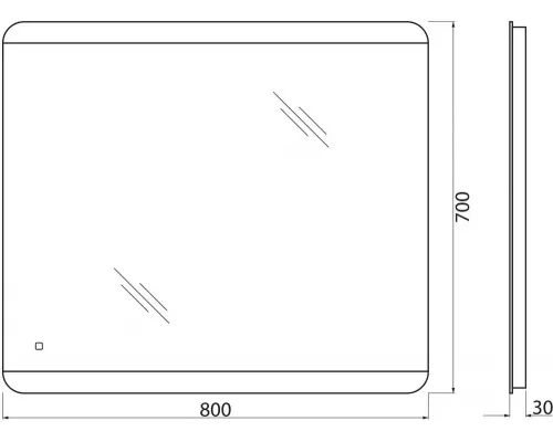 Зеркало с подсветкой BelBagno SPC-CEZ-800*700*LED-TCH