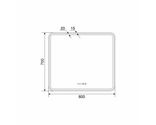 Зеркало с подсветкой Mirsant Harmony 80*70