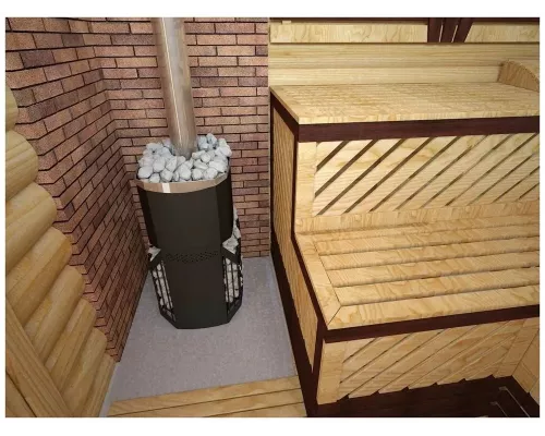 Дровяная банная печь Теплодар Русь Сетка 12Л