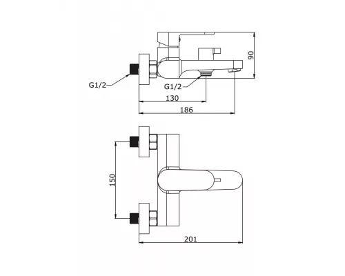 Смеситель для ванны Vieir V283531S