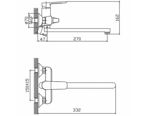 Смеситель для ванны Cron CN22521