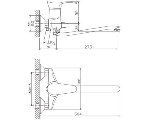 Смеситель для ванны Haiba HB2201