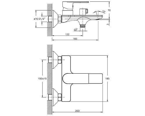 Смеситель для ванны Haiba HB60505-8