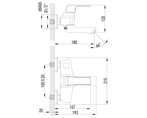 Смеситель для ванны Lemark LM4514C