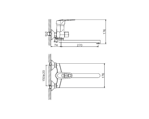 Смеситель для ванны Cron CN2204