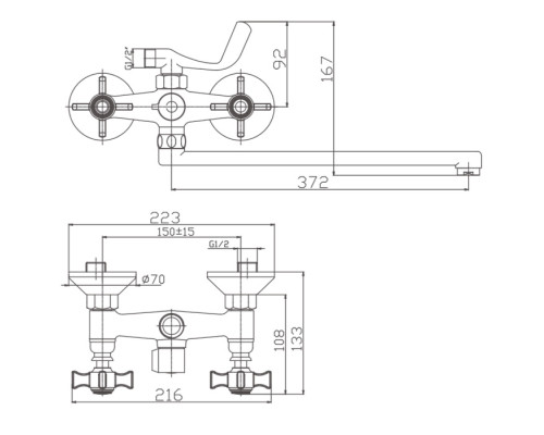 Смеситель для ванны Haiba HB2225