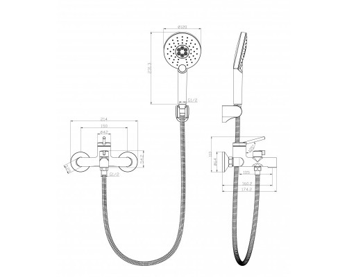 Смеситель для ванны Lemark Minima LM3814C