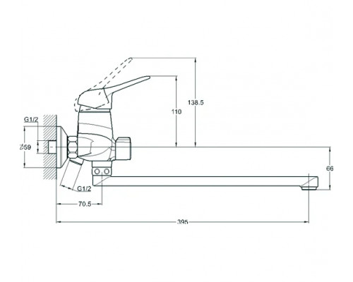 Смеситель для ванны Solone LUN7-A031