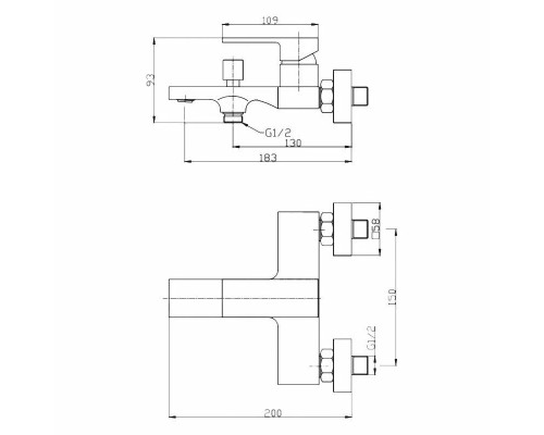 Смеситель для ванны BelBagno ROMANO-VAS-CRM