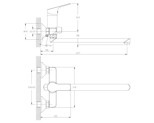 Смеситель для ванны Rossinka RS29-33