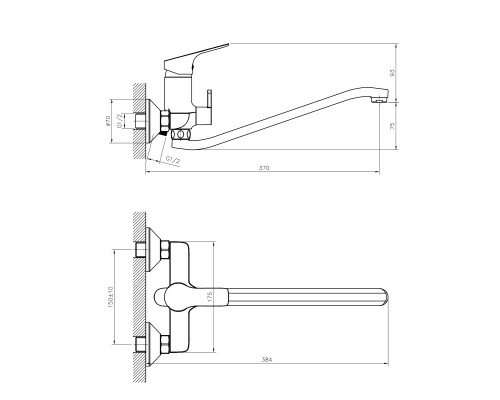 Смеситель для ванны Rossinka RS29-34