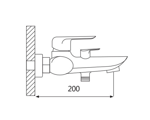 Смеситель для ванны Oute T10202