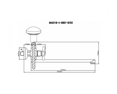 Смеситель для ванны BOOU BA5318-4-C007-B702