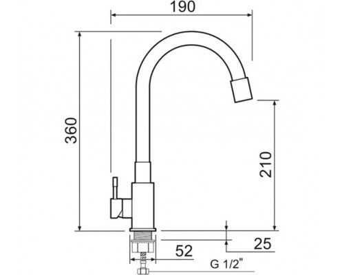 Смеситель для кухни РМС SUS124GY-016F