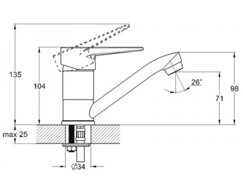 Смеситель для раковины Solone 4L-B045