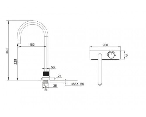 Смеситель для кухни РМС SUS130PVD-017F