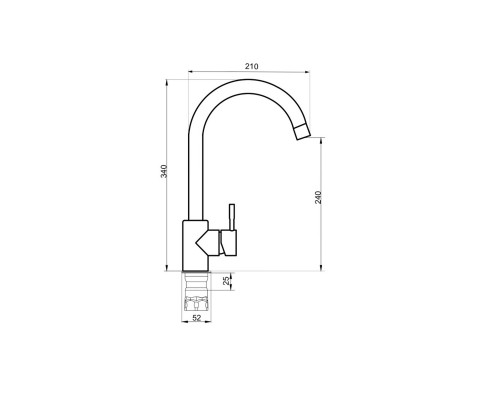 Смеситель для кухни РМС SUS124GY-017F