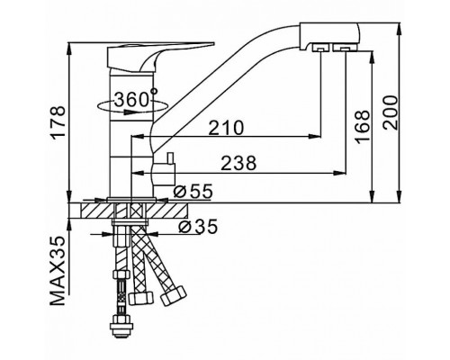 Смеситель для кухни FRAP 4304