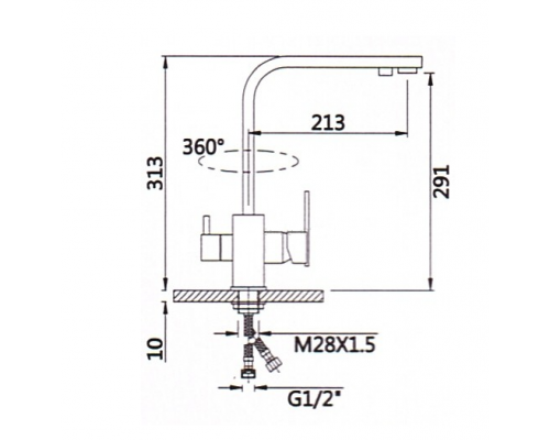 Смеситель для кухни Vieir V15004QH