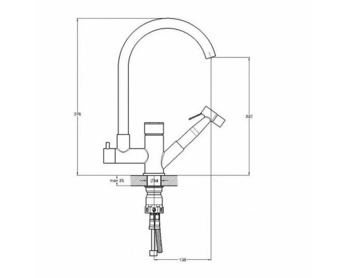 Смеситель для кухни Solone JAT18-A094