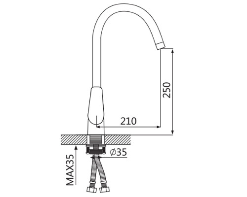 Смеситель для кухни Oute T2893BK-1