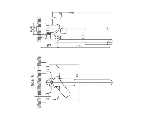 Смеситель для ванны Cron CN20095