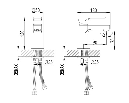 Смеситель для раковины Lemark Plus Grace LM1506С