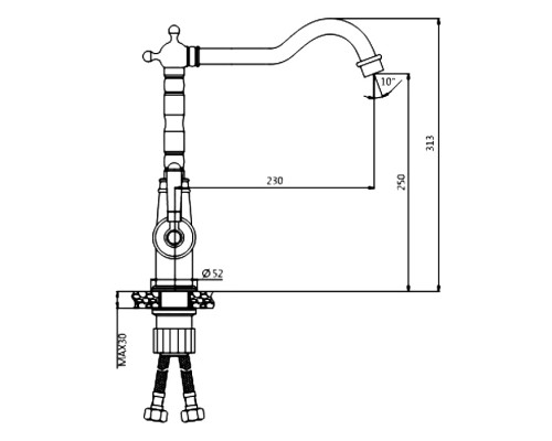 Смеситель для кухни Oute T10713BQ