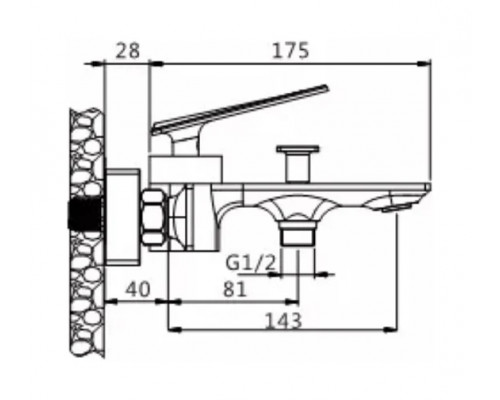 Смеситель для ванны Oute T11202