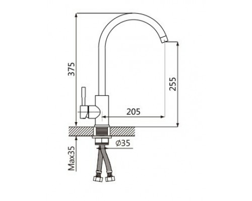 Смеситель для кухни Oute T40313BK-307