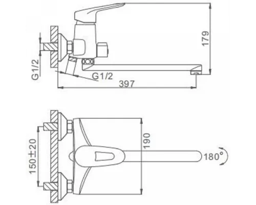 Смеситель для ванны FRAP F2207