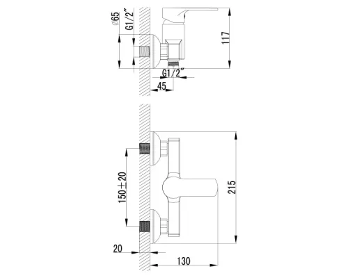 Смеситель для душа Lemark Plus Grace LM1503C