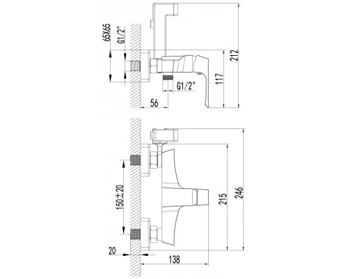 Смеситель для биде Lemark Unit LM4518C