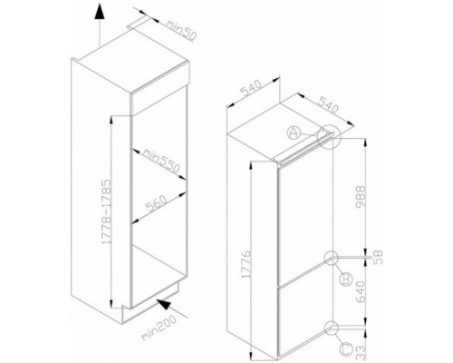 Встраиваемый холодильник Hansa BK318.3FVC