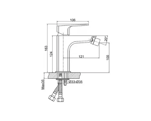 Смеситель для биде Cersanit WISLA 63058