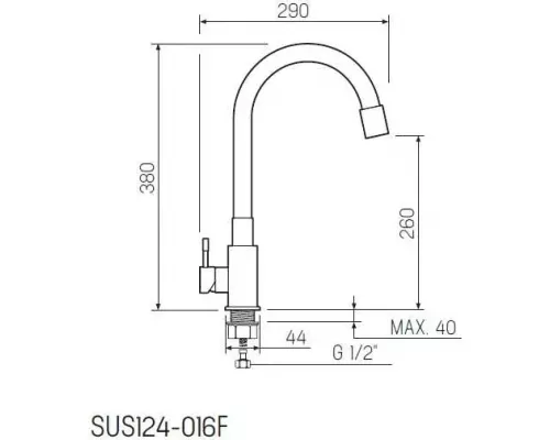 Смеситель для кухни РМС SUS124BL-016F