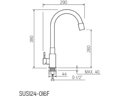 Смеситель для кухни РМС SUS124W-016F