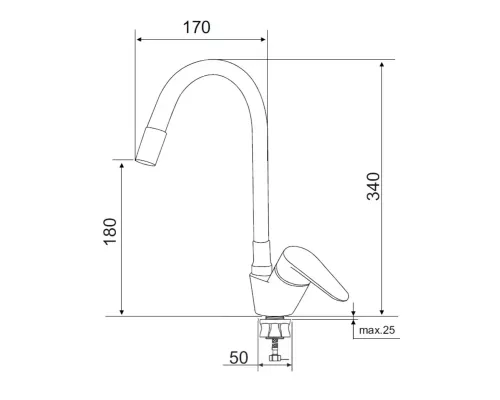 Смеситель для кухни РМС SUS126W-016F