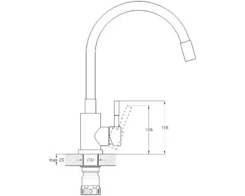 Смеситель для кухни Solone EZA4-F090BU