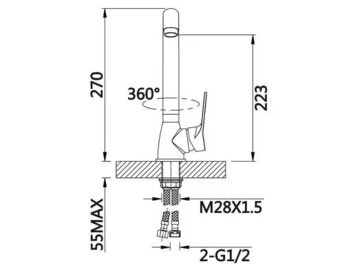Смеситель для кухни Vieir V023521F