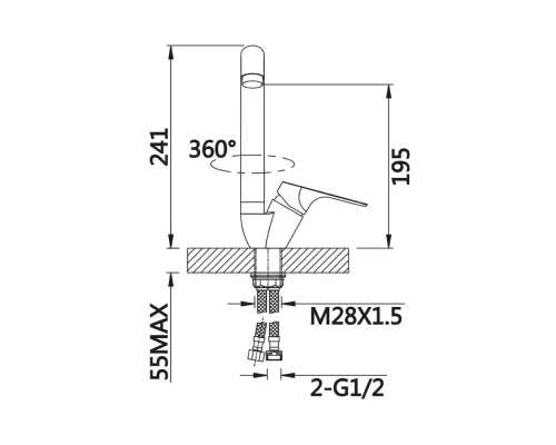 Смеситель для кухни Vieir V063521HC