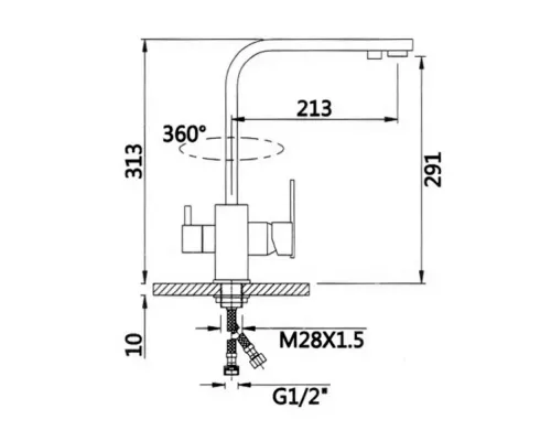 Смеситель для кухни Vieir V15004G