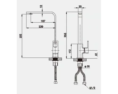 Смеситель для кухни Vieir V353523G