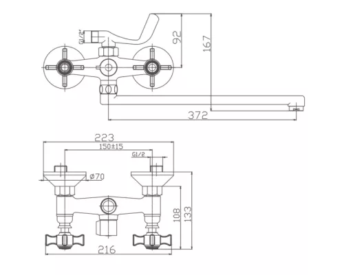 Смеситель для ванны Haiba HB2225