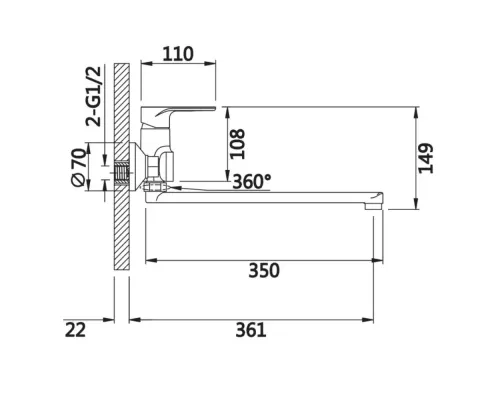 Смеситель для ванны Vieir V043541